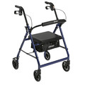 Drive Medical Rollator w/ 6" Wheels w/ Back Support & Padded Seat, Blue r726bl